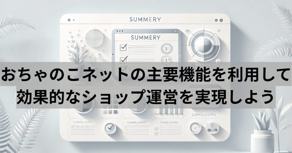 おちゃのこネットの主要機能を利用して効果的なショップ運営を実現しよう